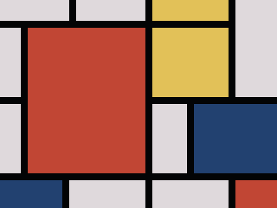 HTML Canvas image inspired by Piet Mondrian